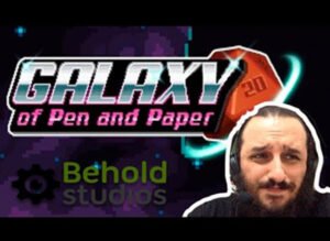 Um rapaz feliz jogando Galaxy of pen and paper